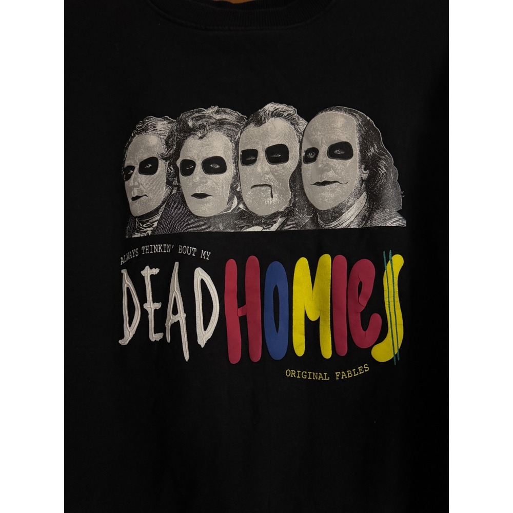 Original Fables Dead Homies Graphic Sweatshirt Black Mens Large Founding Fathers - Picture 2 of 6
